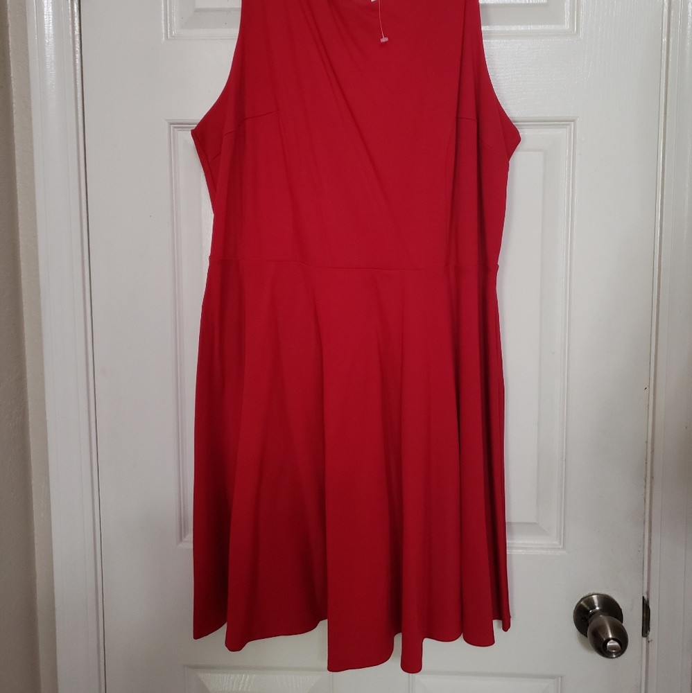 Red plus size mid length dress size 2x